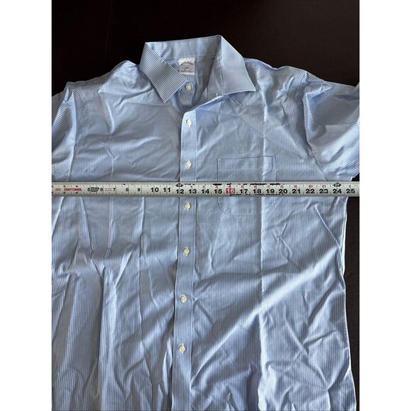 Brooks Brothers Mens Dress Shirt 17-34/35 Blue & White Striped Button-Down - Picture 5 of 6